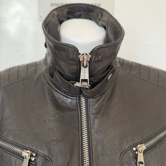 Andrew Mark Sloane Lambskin Leather Jacket  Brown L Urban Timeless Smart Casual - Picture 3 of 11